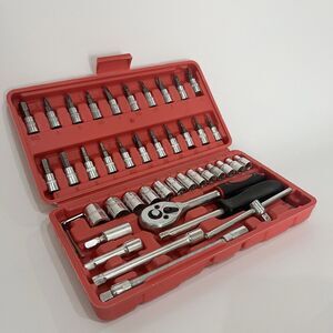 Mechanic Tool Kit Drive Socket Ratchet Wrench Set with Storage Case 46Pcs US